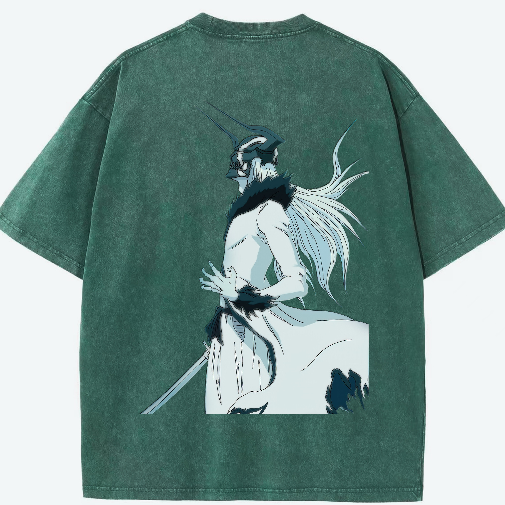 （画像用） ブリーチ 黒崎一護（くろさき いちご）BLEACH Kurosaki Ichigo 綿100% ヴィンテージ風 半袖Tシャツ（背面プリント）
